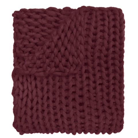 Chunky Knit Throw/Blanket - Merlot