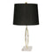 Gold Metal Ring Table Lamp W/Marble Base